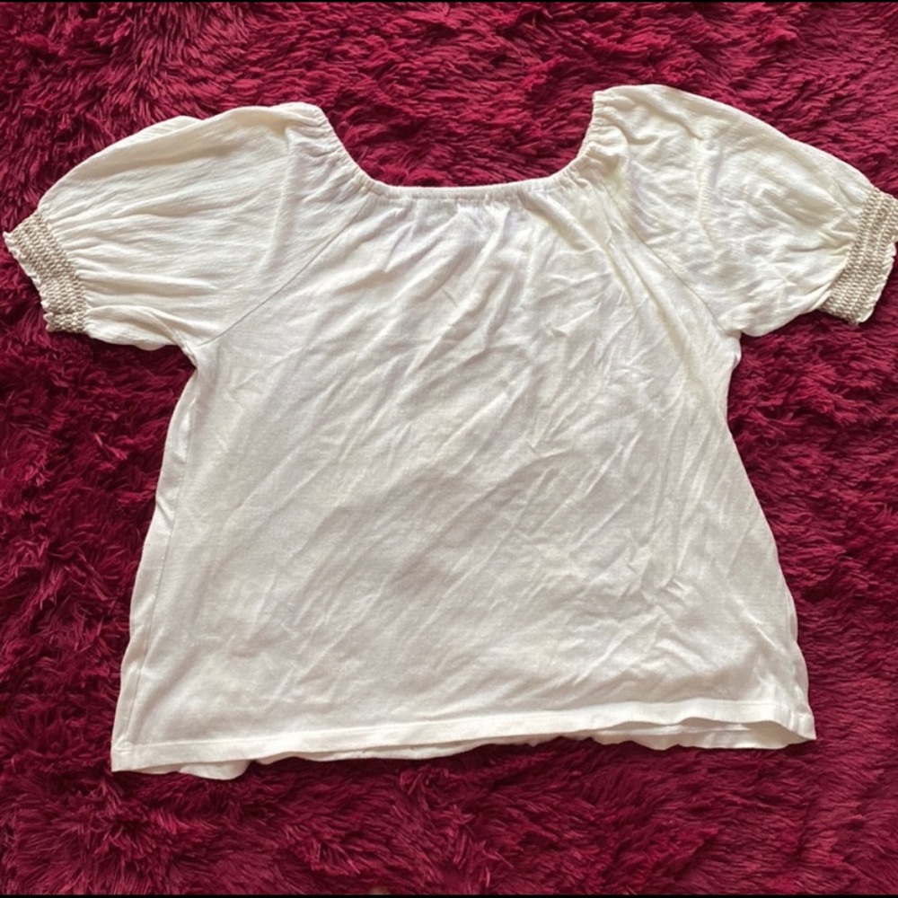 Boho cream scoop neck top - Picture 8 of 14